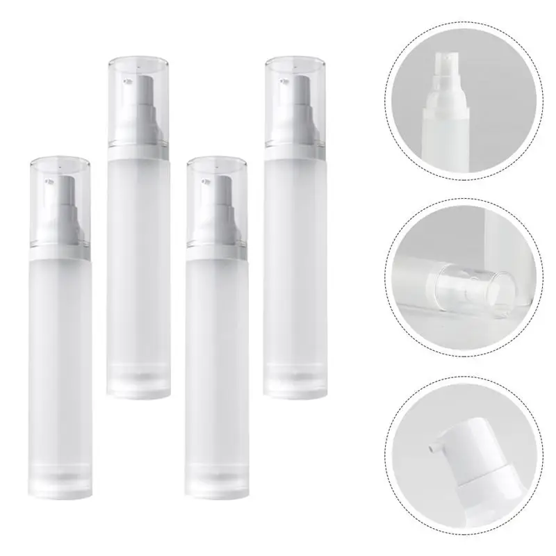 

4pcs 30ml Airless Pump Bottle Travel Cosmetic Dispenser Matte Lotion Bottles