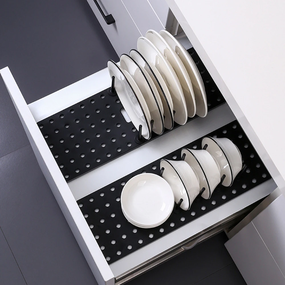 

Кухонная полка-органайзер телескопическая спутниковая тарелка сушилка для тарелок держатель для хранения чашек и крышек Регулируемая кух...