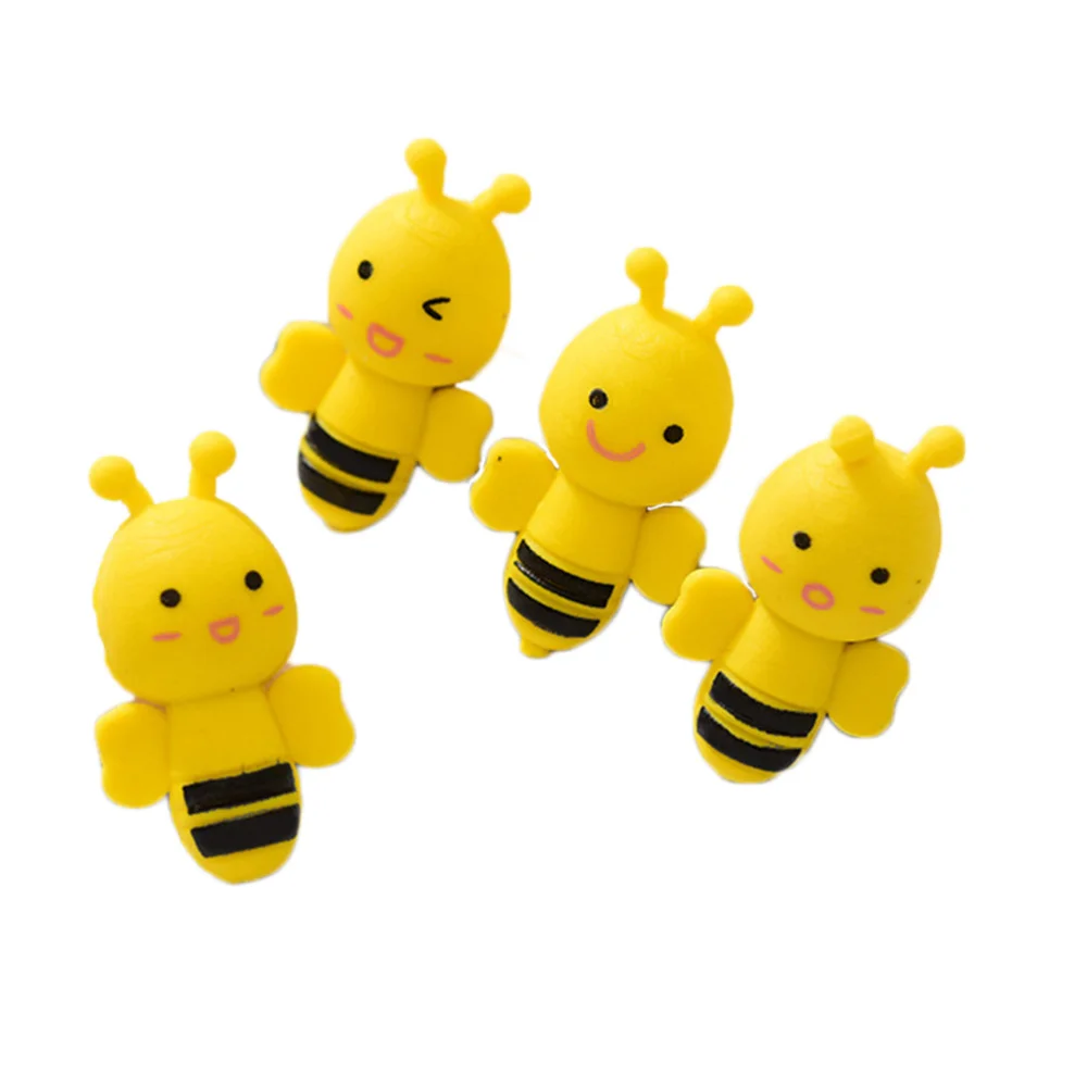 

20pcs Creative Bee Shape Eraser Cartoon Eraser Lovely Animal Shape Eraser School Stationery for Students