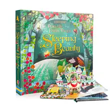 Раскладные сказки Usborne Спящая красавица 3D рисунки книжки доска для раскрашивания английский стиль книга со сказочными историями