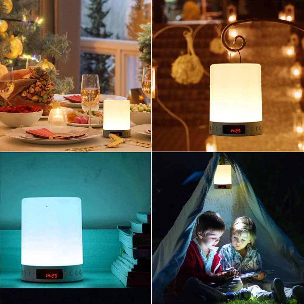 

Wireless Speaker Bluetooth Player Touch Pat Light Portable Speaker Colorful LED Night Light Bedside Table Lamp for Better Sleeps