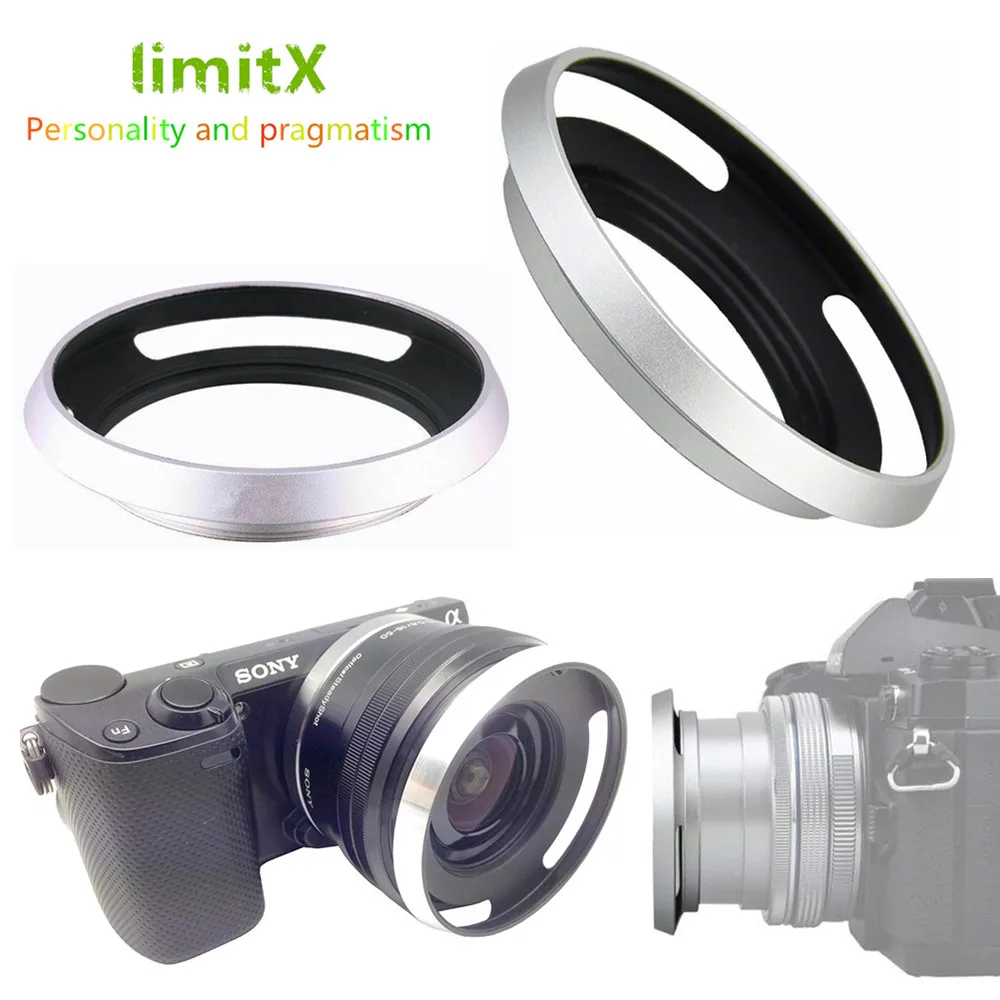 37 мм металлическая вентилируемая бленда объектива для Panasonic GF10 GF9 GF8 GF90 GX80 GX85 GX800