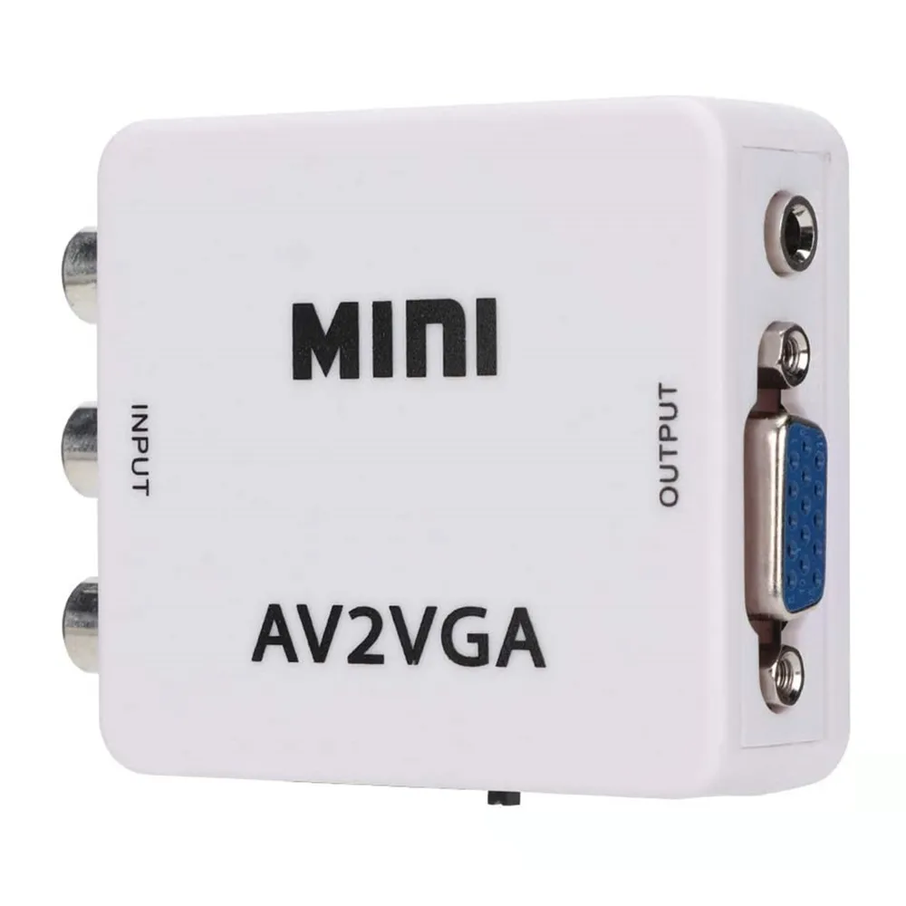 Мини-преобразователь RCA в VGA AV2VGA VGA2AV преобразователь с 3 5 мм аудио видео для ПК на