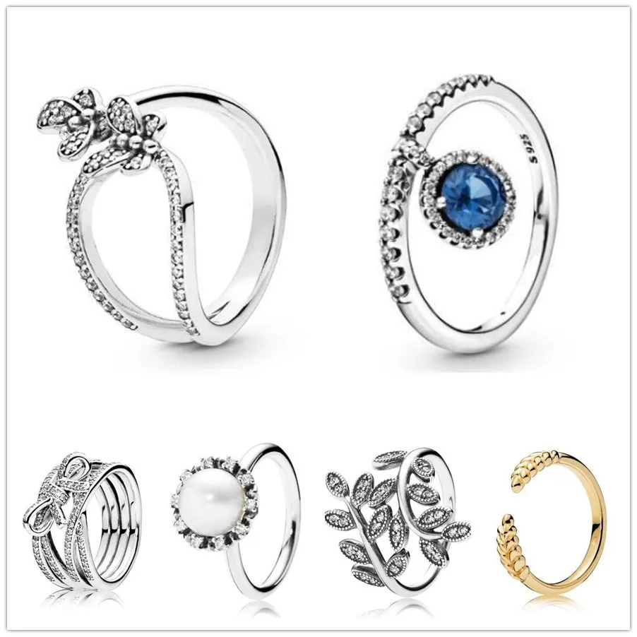 

Authentic 925 Sterling Silver Delicate Sentiments Ribbon Twisting Rings For Women Wedding Party Gift Europe pandora Jewelry