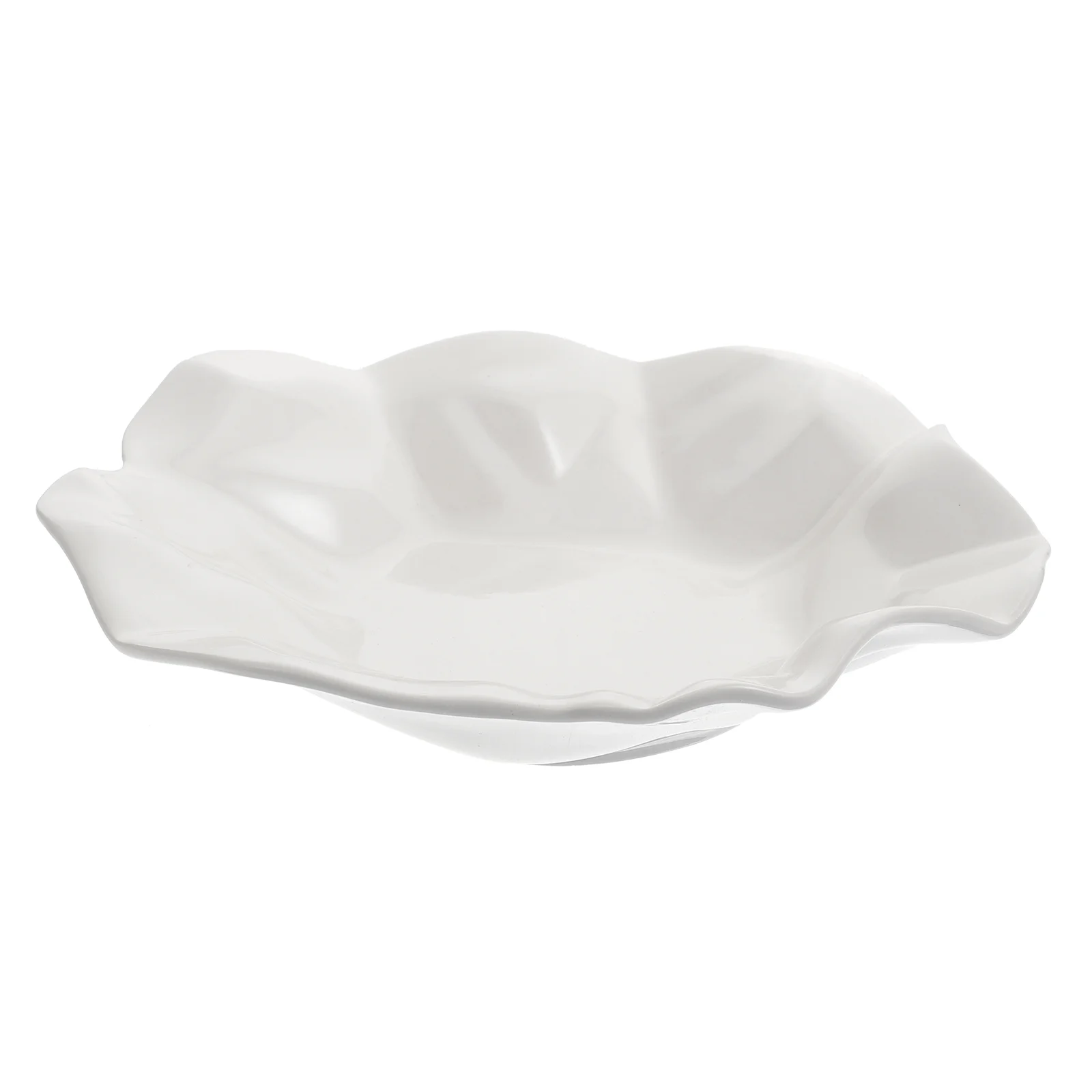 

1Pc Delicate Ceramic Food Tray Irregular Fold Dish Household Kitchen Plate