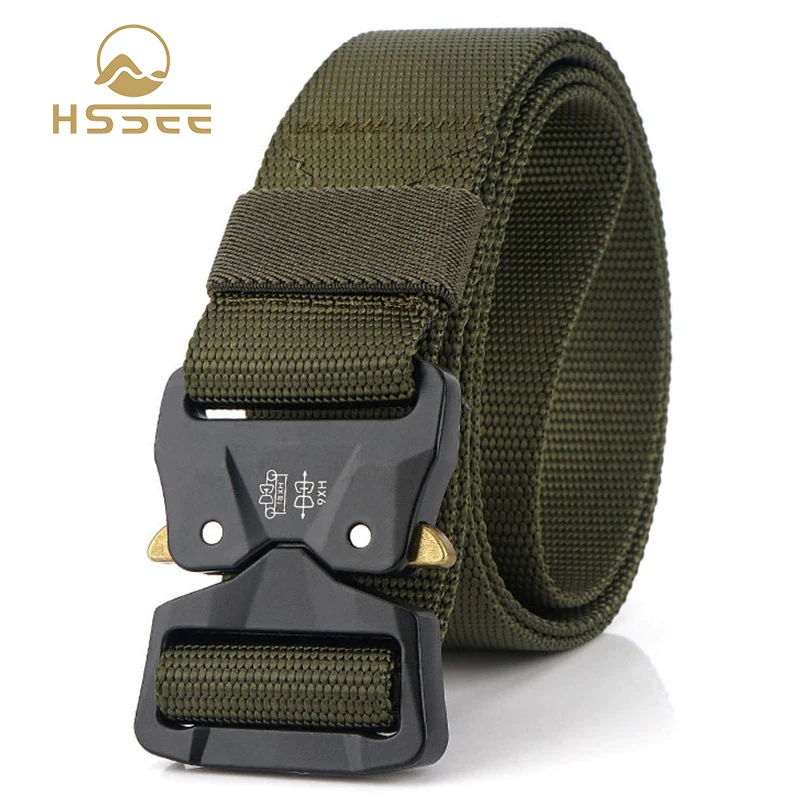 Ремень HSSEE мужской тактический мягкий пояс из натурального нейлона с
