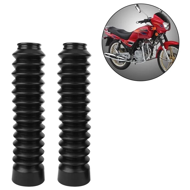 

2 Pcs Universal Motorcycle Bike Front Fork Cover, RUbber Front Fork DUst Cover Boots Protector Shock Gaiters Pad