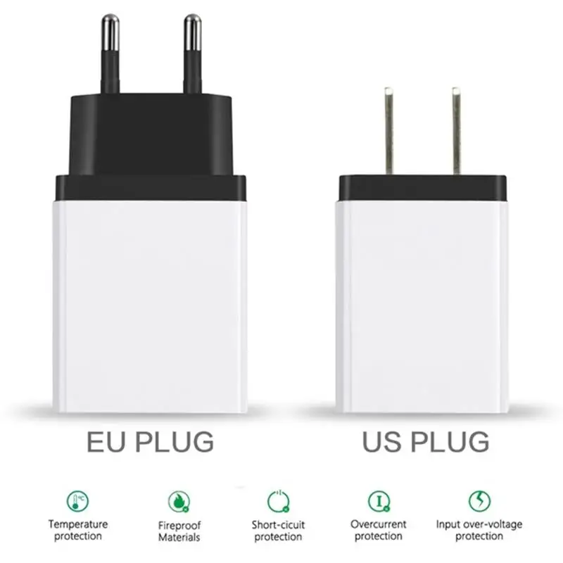 Быстрое зарядное устройство EU/US QC 3 0 4 умное высокоскоростное дорожное настенное