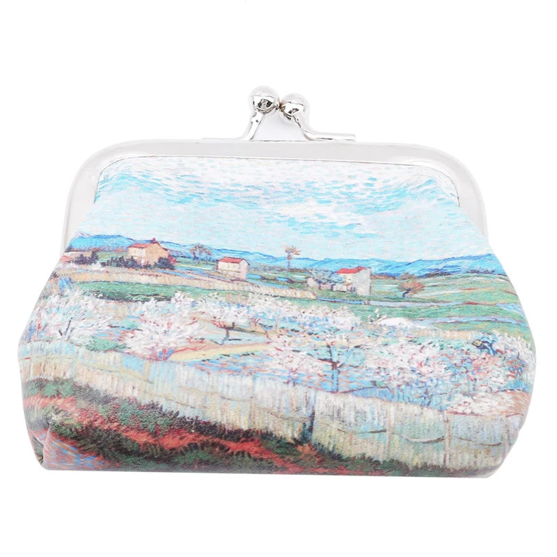 Новинка Женский винтажный Кошелек для монет Дамский кошелек с принтом кожаный