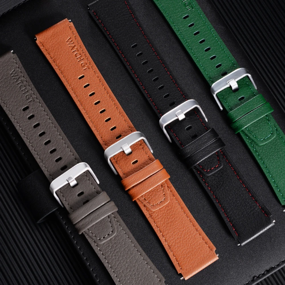 22mm Leather Band For HUAWEI Watch GT 2 Pro GT2 2e Smart Watch Band Replacement Bracelet Strap Accessories