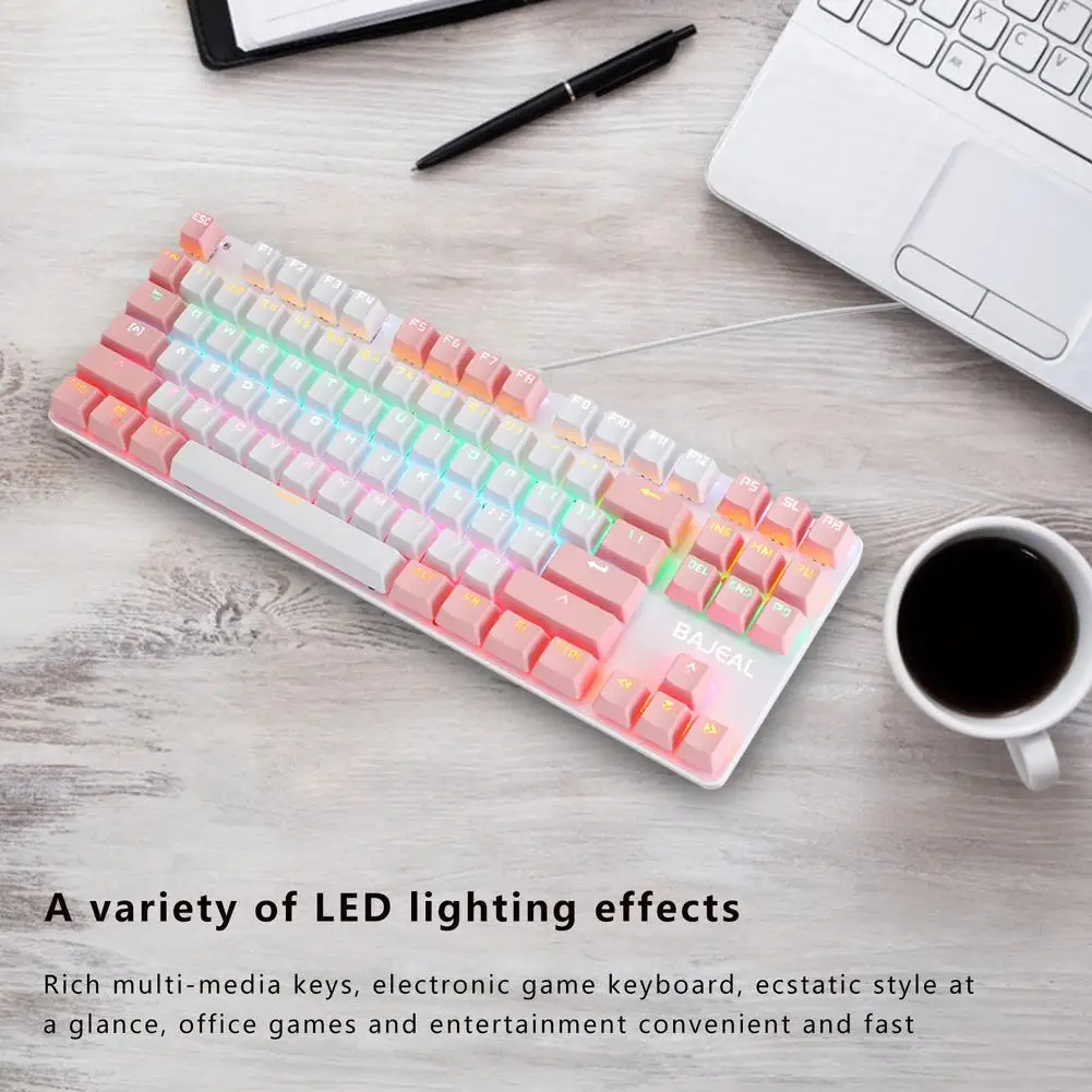 Механическая Проводная игровая клавиатура с RGB подсветкой 87 клавиш|Запасные