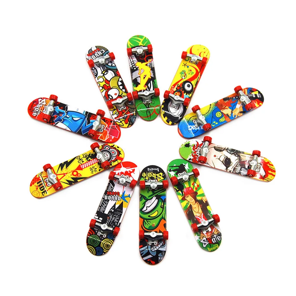 

12pcs Mini Skateboard Deck Truck Finger Board Park Boy Kid Children Gift (Random Color)