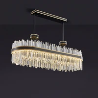 oval design black chandelier for dining room luxury kitchen island modern crystal light fixture home decor cristal lamp
