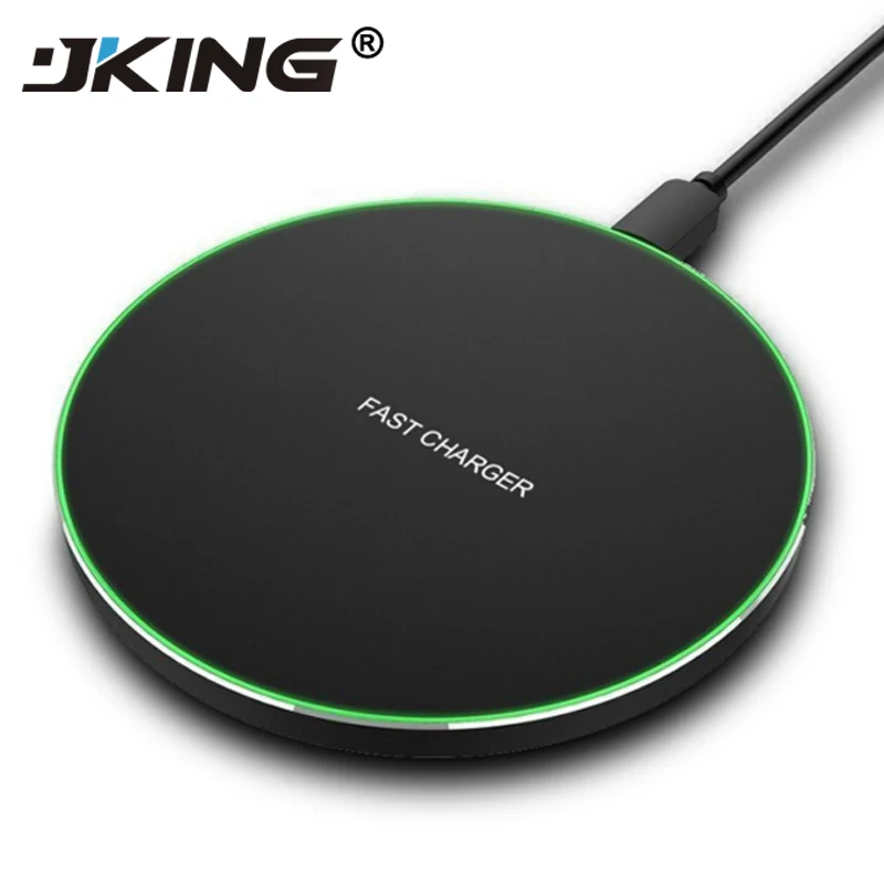 JKING 10W Быстрое беспроводное зарядное устройство для samsung Galaxy S9/S9 + S8 S7 Note 9 Edge USB Qi iPhone
