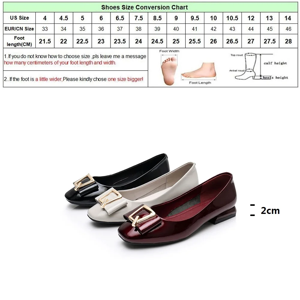 

DRFARGO Shoes Women Spring Pumps 2cm Low Heel Soft sole Dress Shoes Office Lady Working Pumps plus big size 43 Square Toe Buckle