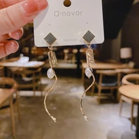 new fashion vintage spiral pearl tassel earrings for women korean fashion jewelry temperament daily wear earrings party gift