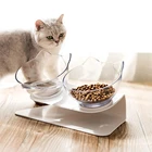 Нескользящая двойная миска для кошек с поднятой подставкой кормушка для домашних животных Кормушка для кошек защита шейного позвонка миска для корма для кошек товары для питомцев