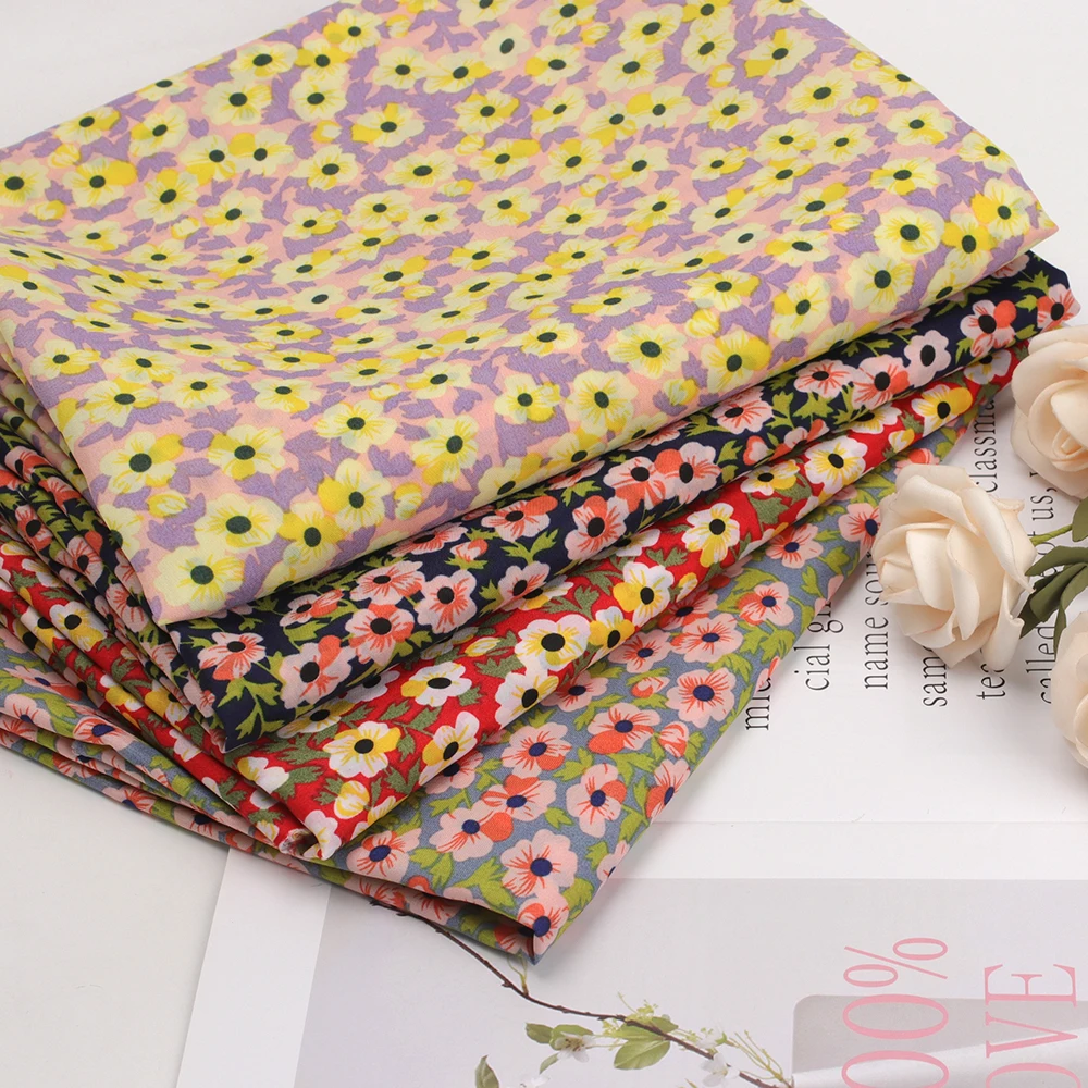 

Floral Chiffon Fabric Diy Hand Sewing Dress Making Materials Fabric Sold By The Meter Internet Celebrity Home Textile 45*150cm