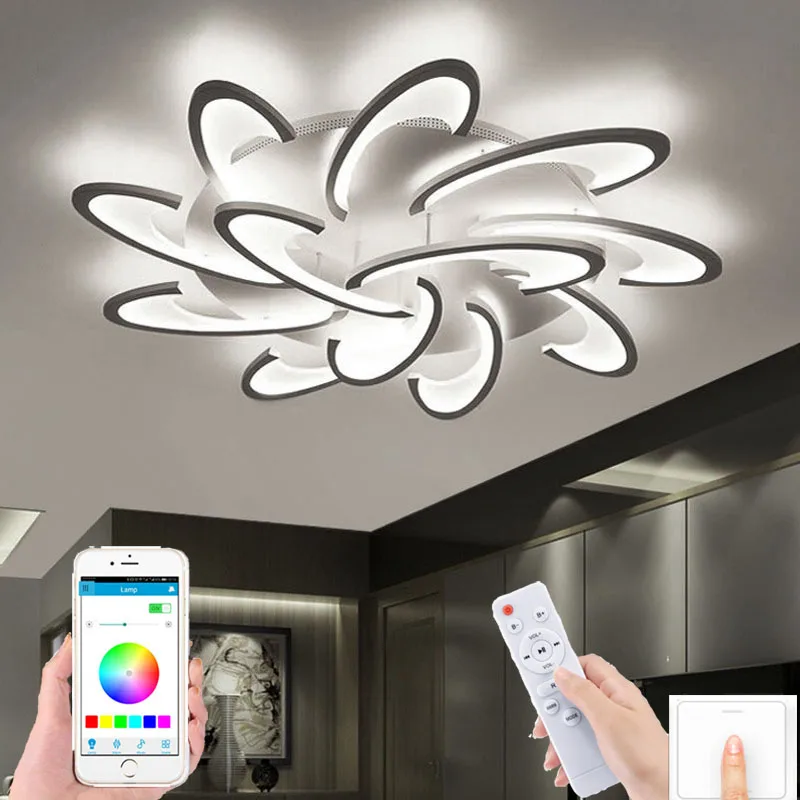 

Factory direct Nordic modern minimalist living room bedroom LED ceiling lamp windmill hotel lamp APP intelligent ceiling lamp