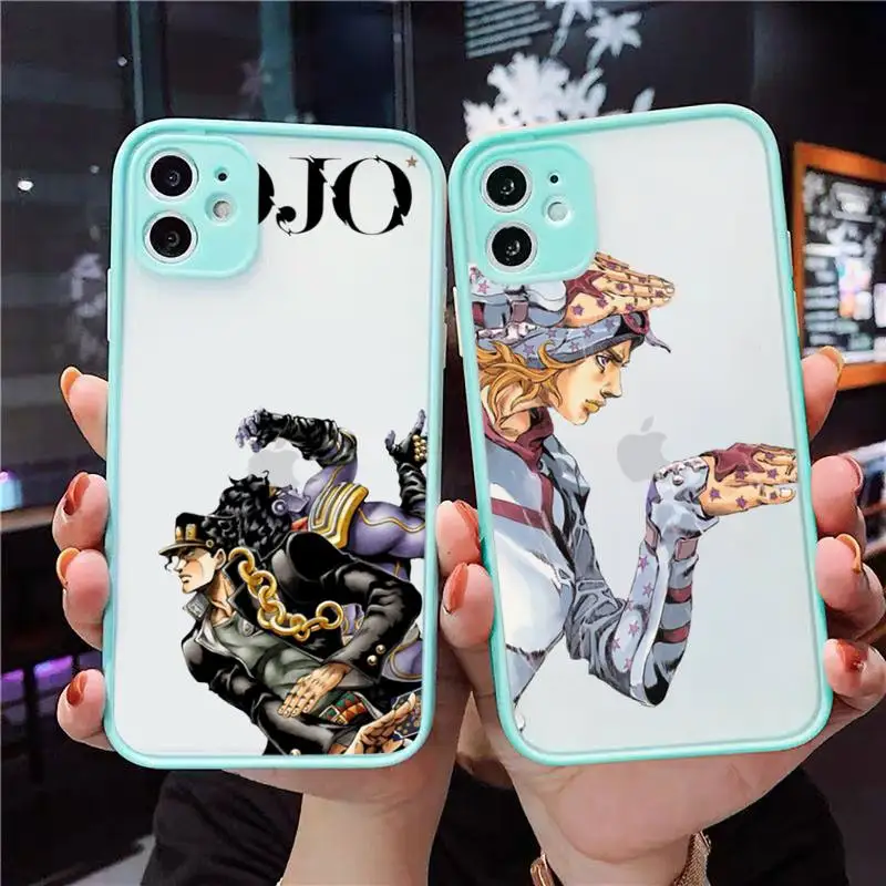 

JOJOâ€™S BIZARRE ADVENTURE OVER HEAVEN Anime Phone Cases Matte Transparent for iPhone 7 8 11 12 s mini pro X XS XR MAX Plus cover