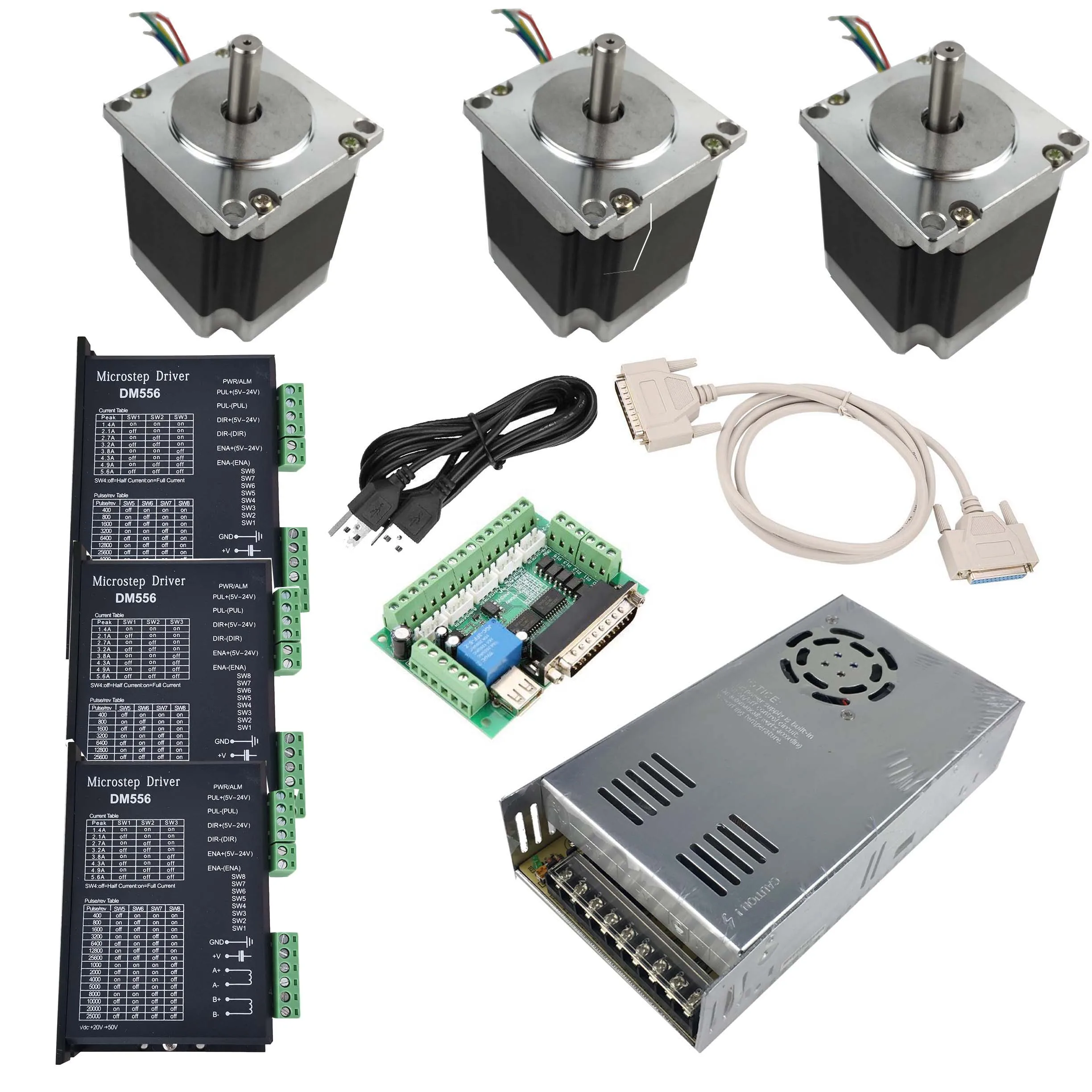Nema 23 CNC 57 шаговый двигатель 56 мм 3A Diameber 8 + DM556 Цифровой Драйвер шагового двигателя 5