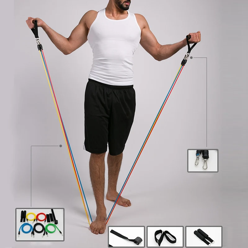 11 шт. эластичные тянущиеся ремешки для йоги спорта фитнеса тренировки латексные