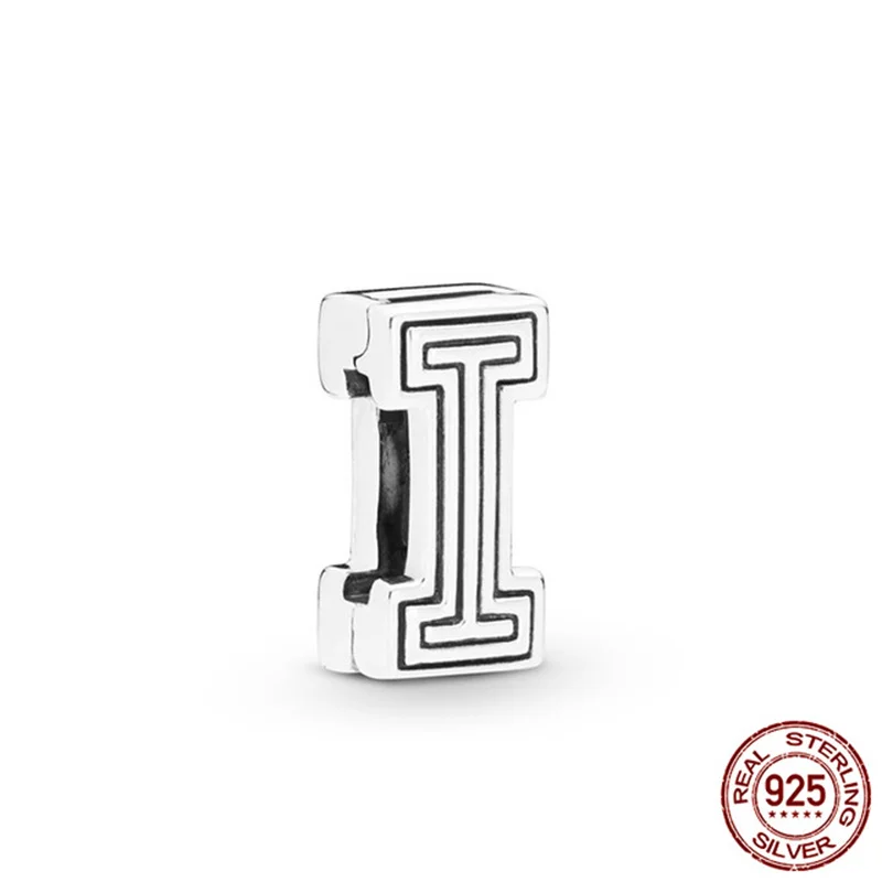 Новинка S925 подвеска с плоским зажимом в виде букв от A до Z Подходит для Pandora