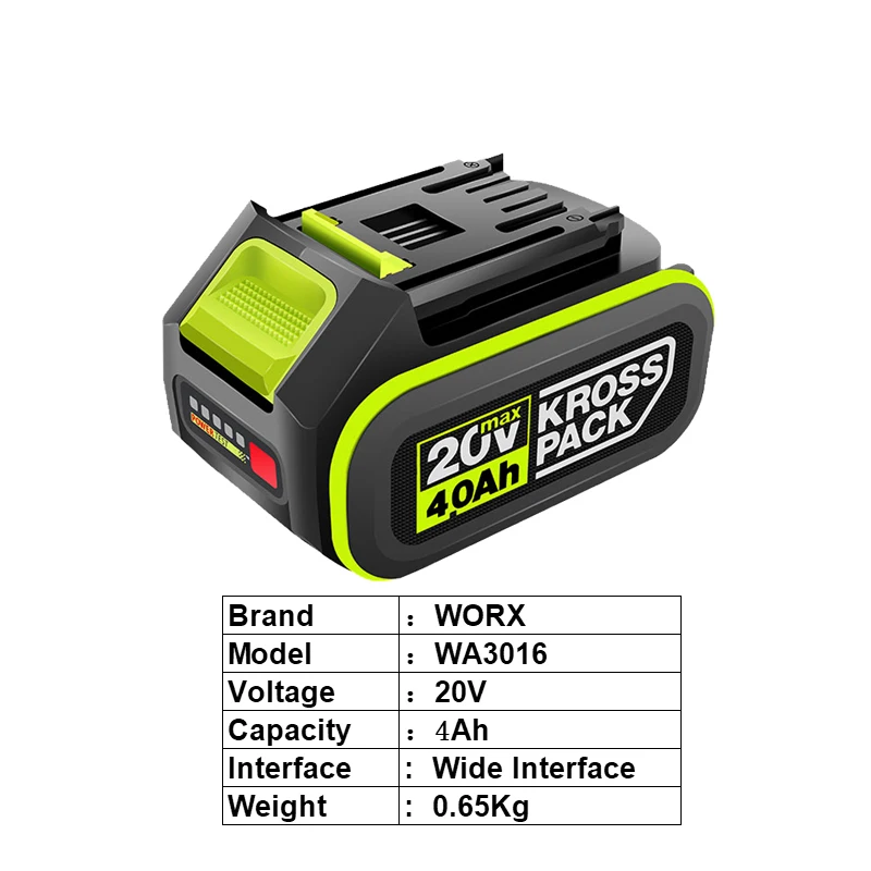 Оригинальный литий-ионный аккумулятор WORX Green 20 в 2/4/5 Ач подходит для всех товаров