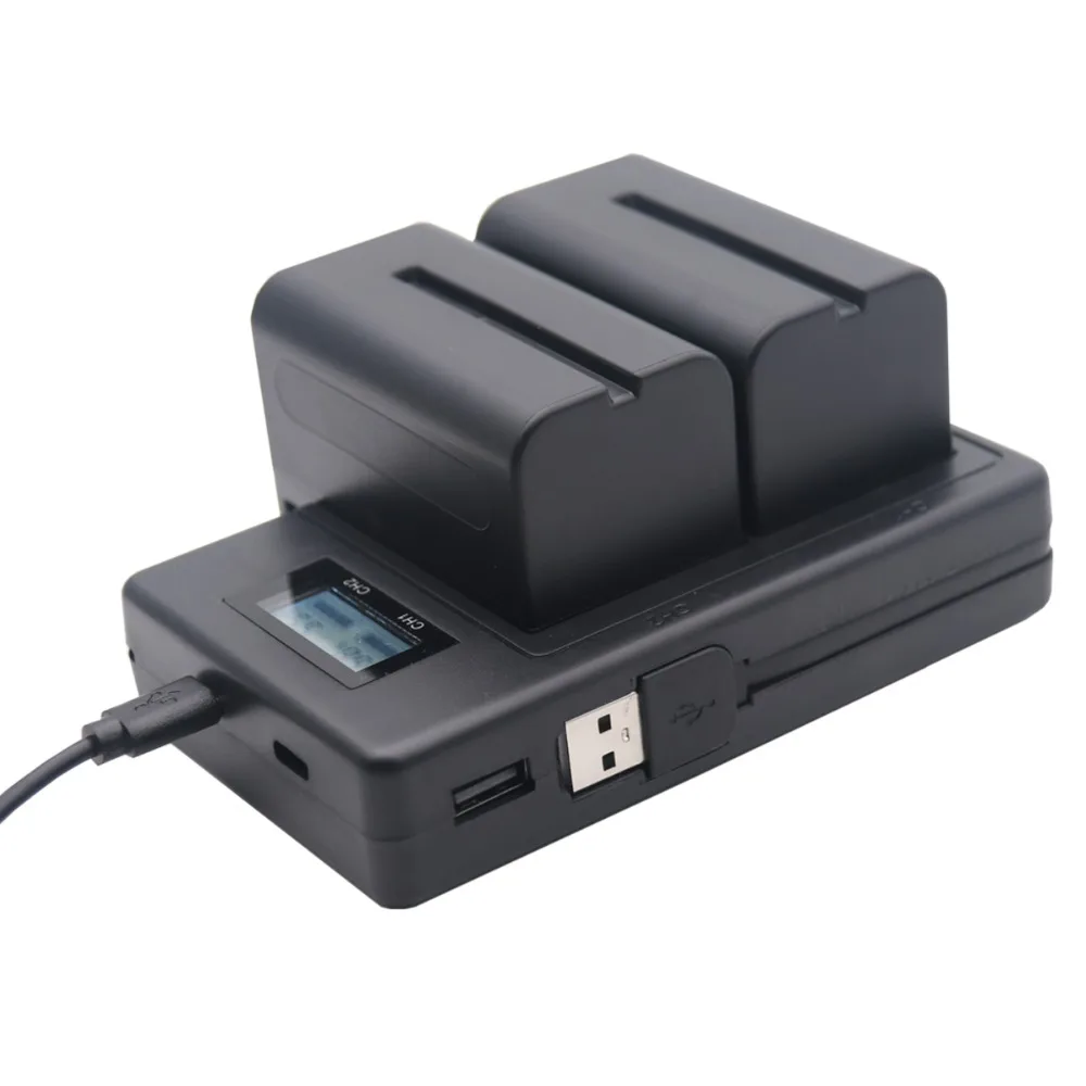 3 шт 7,2 V 5000 мА/ч, NP-F770 NP-F750 NP F770 NP F750 NPF770 литий-ионных батарей+ ЖК-дисплей Dual USB Зарядное устройство для sony CCD-RV100 DCR-TRU47E