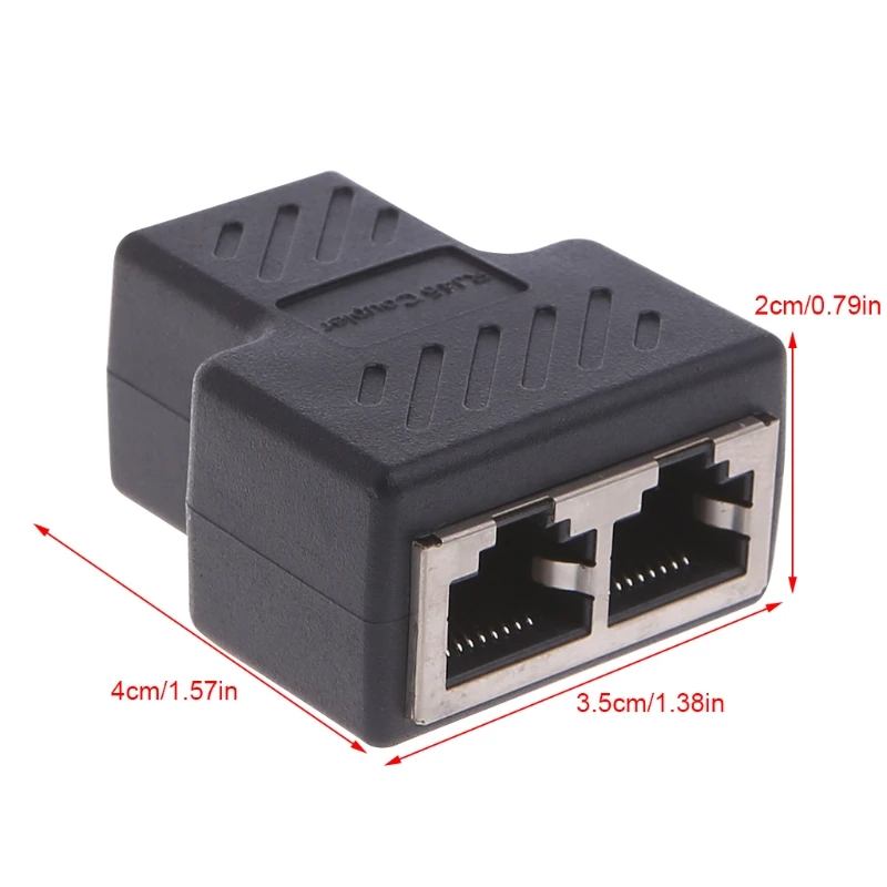

1 To 2 Ways LAN Ethernet Network Cable RJ45 Female Splitter Connector Adapter