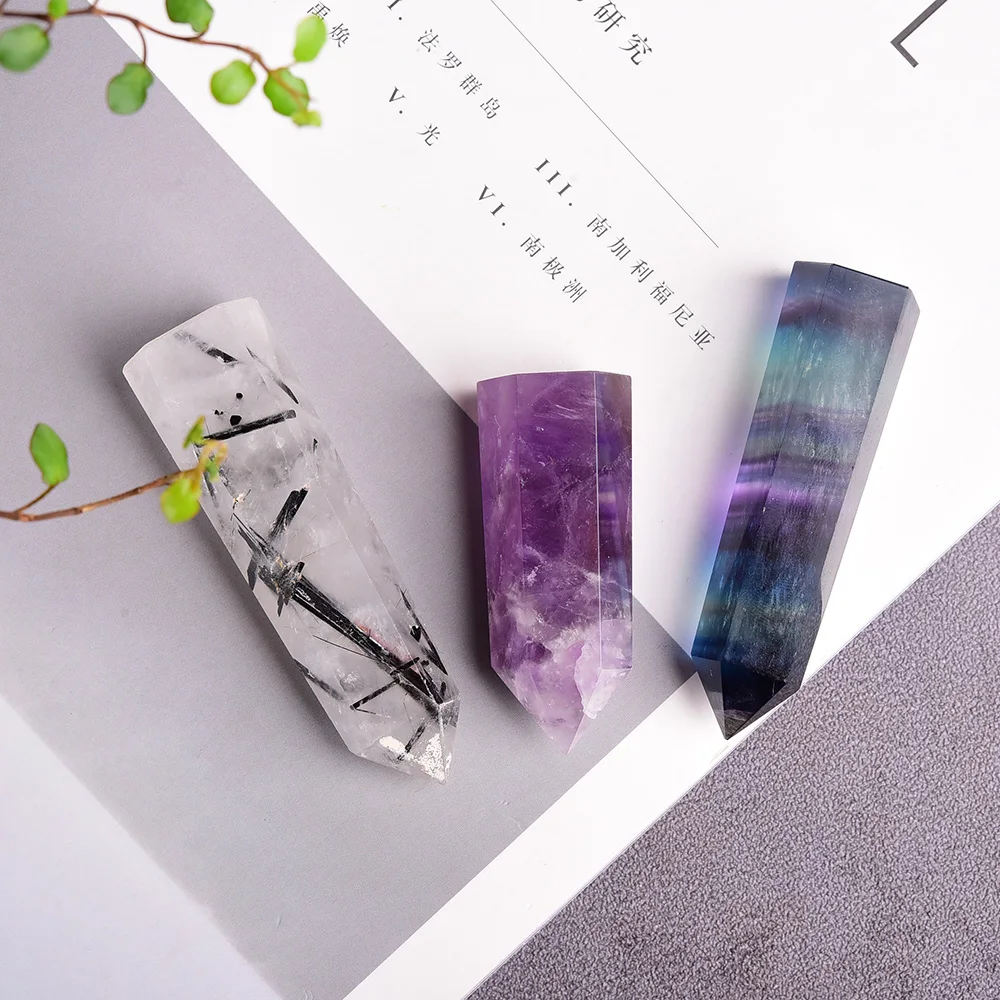 1 комплект флюоритовая Радуга из натурального кристалла аметист кварц