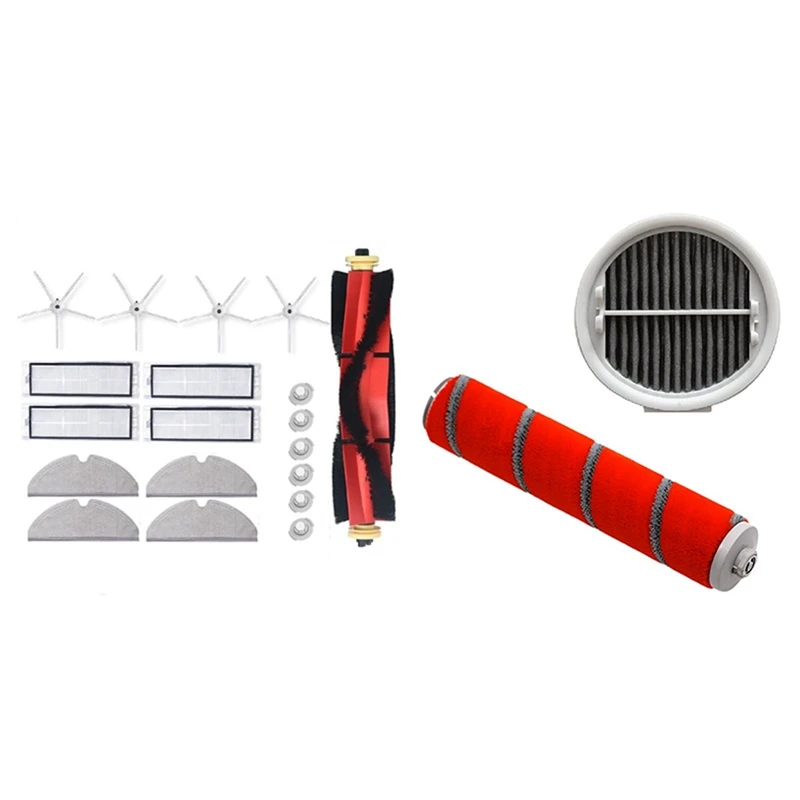 

19Pcs Filter Main Brushes Side Brush For Xiaomi Roborock S5 Max S6 & 1Set For Xiaomi Roidmi F8 HEPA Filter Roller Brush
