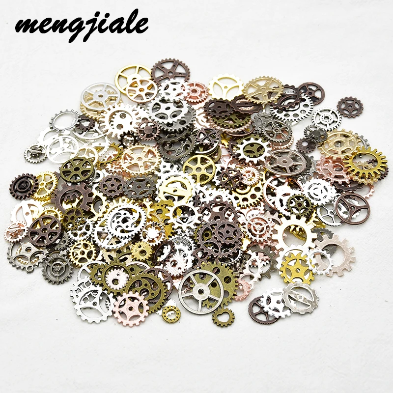 50 шт смешанные цвета 5-25 мм стимпанк Панк Стиль сплав шестеренки Подвески