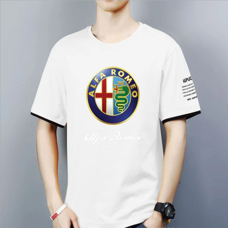

NEW Mens Short Sleeve race OLFA ROMEO motorcycle T-shirt Summer casual male solid colour Fashion HipHop Harajuku Men Clothe