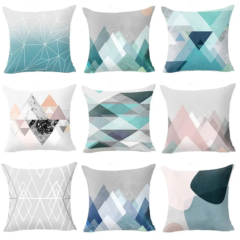 

45cm x 45cm Geometric Pattern Zippered Pillow Case Soft Waist Cushion Cover Sofa Home Office Decor Comfortable Cushion Cover