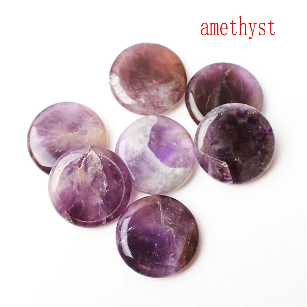 1 шт. чакра натуральные Кристальные круглой формы камень 7 Чакра Кулон с