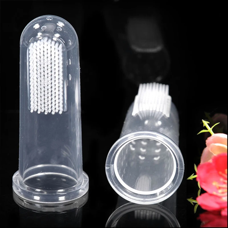 

Petshy Transparent Silicone Pet Finger Toothbrush for Dog Cat Teeth Oral Care Cleaning Teeth Brush Pet Interactive Training Toy