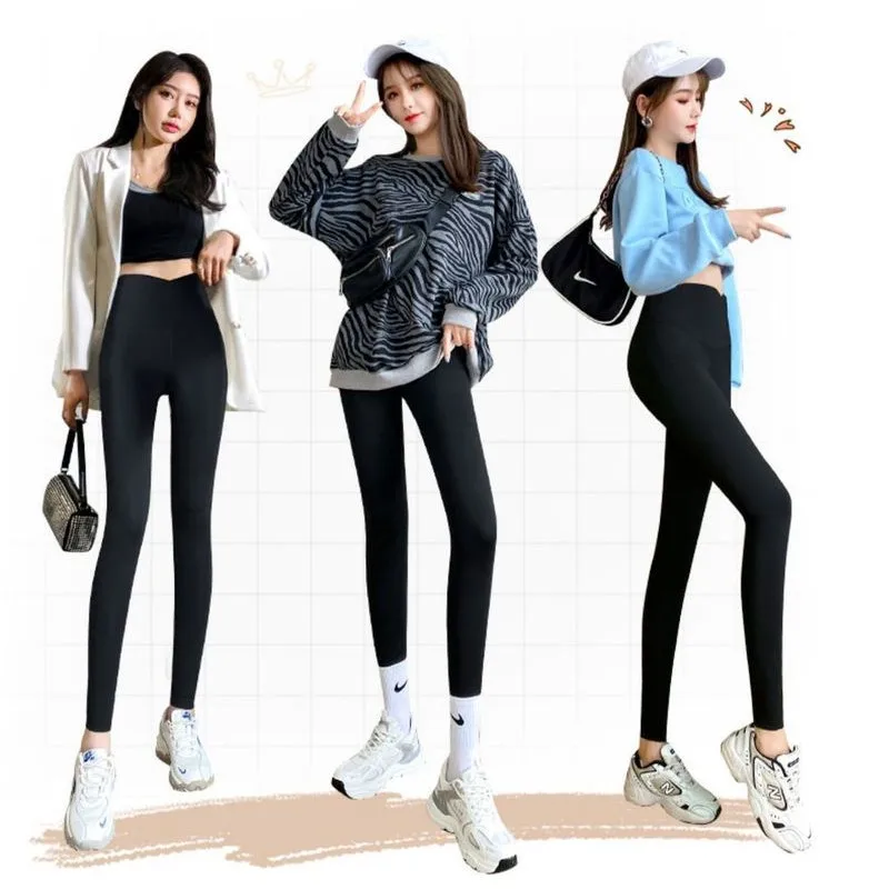 

Брюки с перекрестной талией для подтяжки бедер брюки для фитнеса из кожи акулы Новинка осенние брюки для йоги с высокой талией подтягивающи...