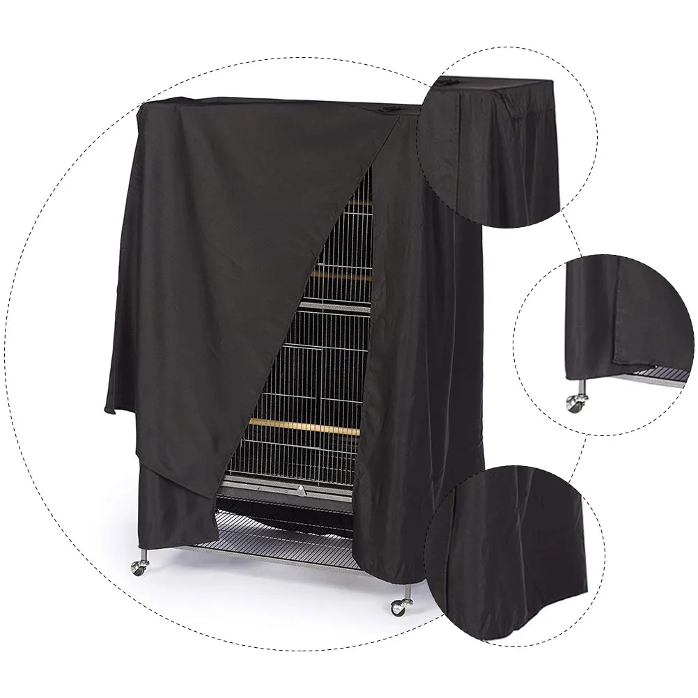 

1Pc Birdcage Cover Waterproof Cage Cover Protective Cover Dust Cover Black