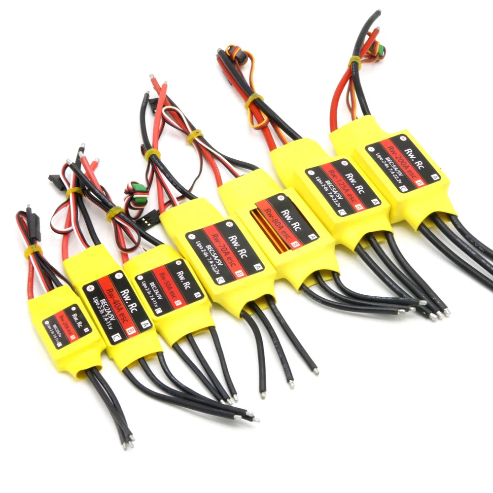 

Original Mitoot 10A/20A/30A/40A/50A/60A/70A/80A/100A/200A Brushless ESC with BEC RC Speed Controller For RC Airplane Helicopter
