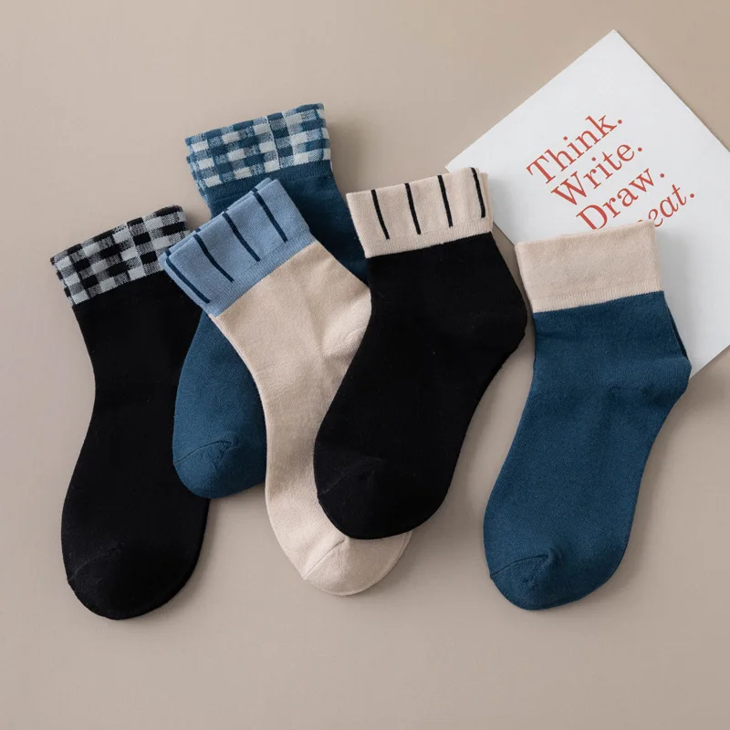 Jeseca/Новинка Зимние теплые носки в студенческом стиле Мягкие хлопковые для