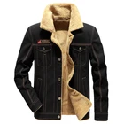 Джинсовая мужская куртка с большим воротником, утепленная куртка из денима, бархатная одежда, осень-зима