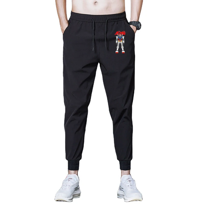 

Jogger Pants Black Print Clothing Solid Workout For Men Gundom Anime Trousers Commuter Summer Casual Fashion spring Sweatpants