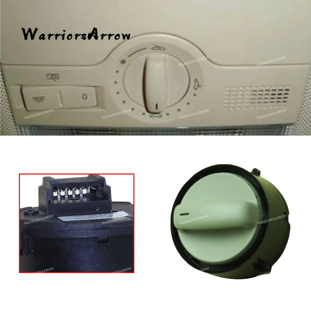 

WarriorsArrow Grey Gray Sunroof Rotary Switch For VW Golf GTI Jetta MK4 Beetle Passat 2001-2005 For Skoda For Seat 1J0959613G