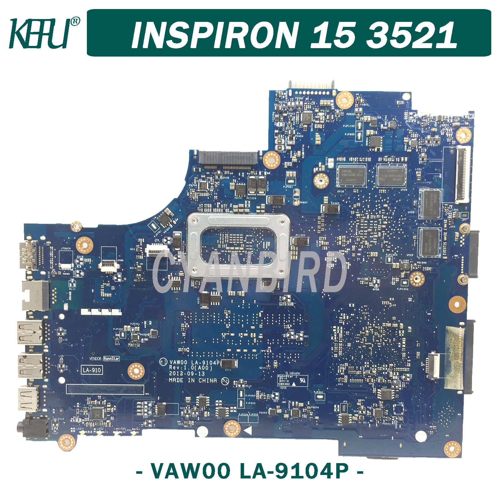 KEFU VAW00 LA-9104P оригинальная материнская плата для Dell Inspiron 15-3521 5521 с HM76 DDR3L I5-3317U HD7670M