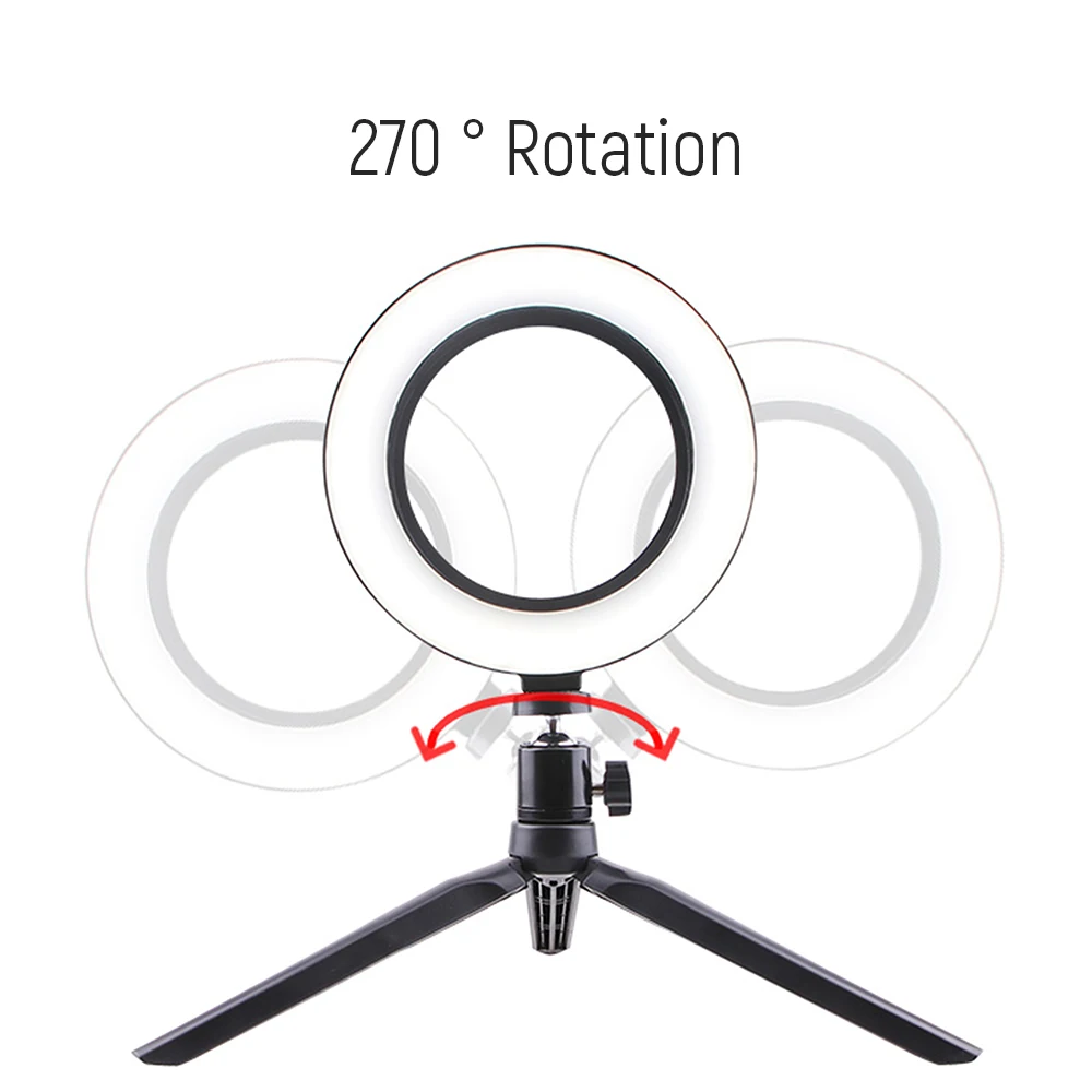 Светодиодная кольцевая лампа студийный светильник со штативом и триподом для