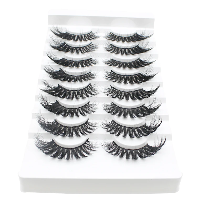

8 Pairs 3D False Eyelashes Natural Makeup Kit Dramatic Volume Thick Long Mink Lashes Extension Faux Mink Eyelashes Maquiagem