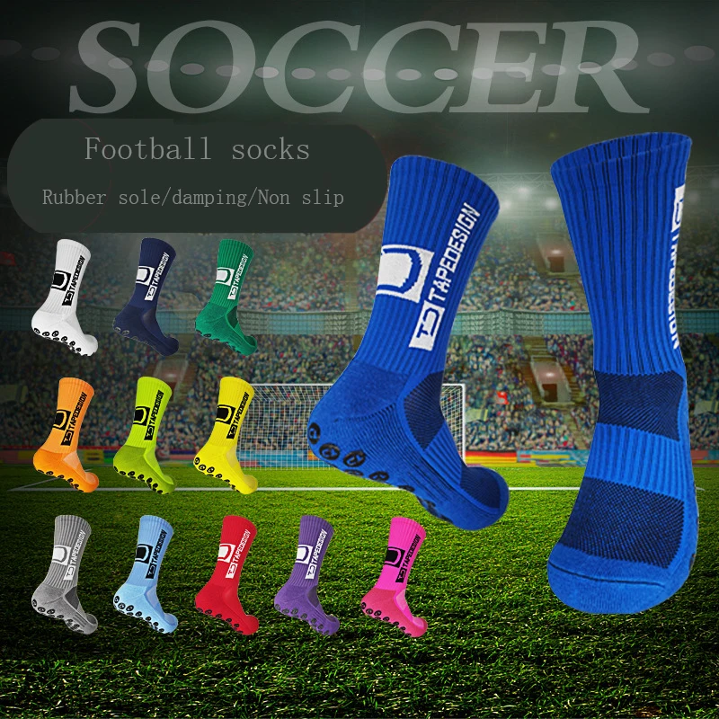 Нескользящие Дышащие футбольные носки средней длины утолщенные для фитнеса и