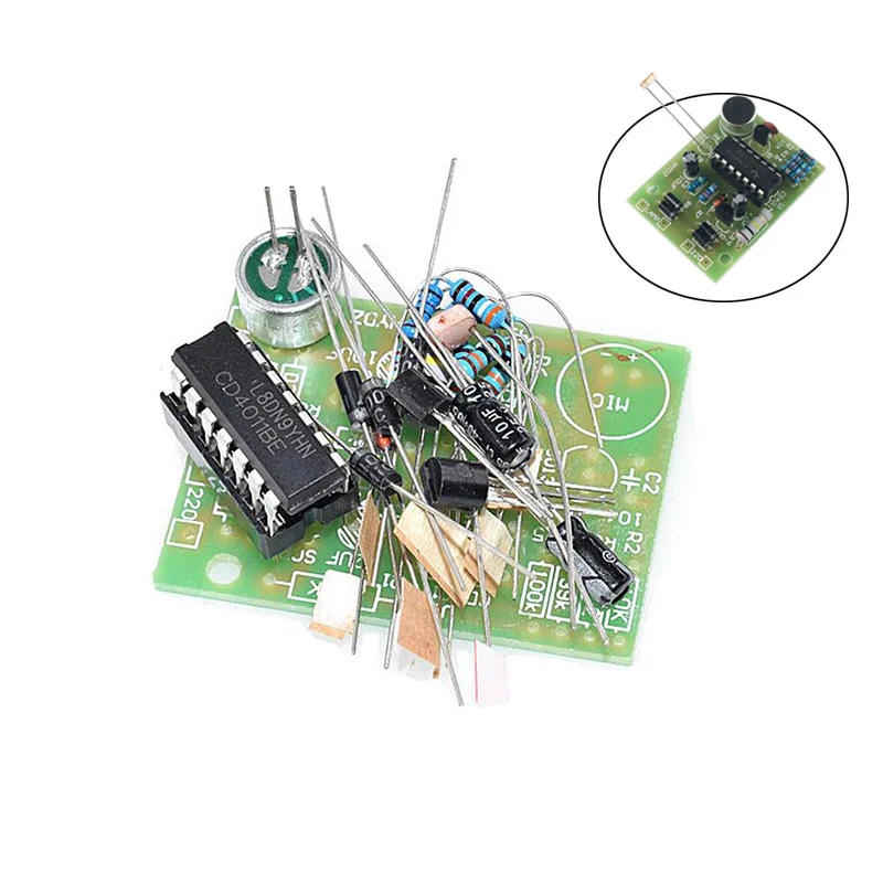 

Energy saving lamp led light incandescent cd4011 sound and light switch control kit diy voice control module