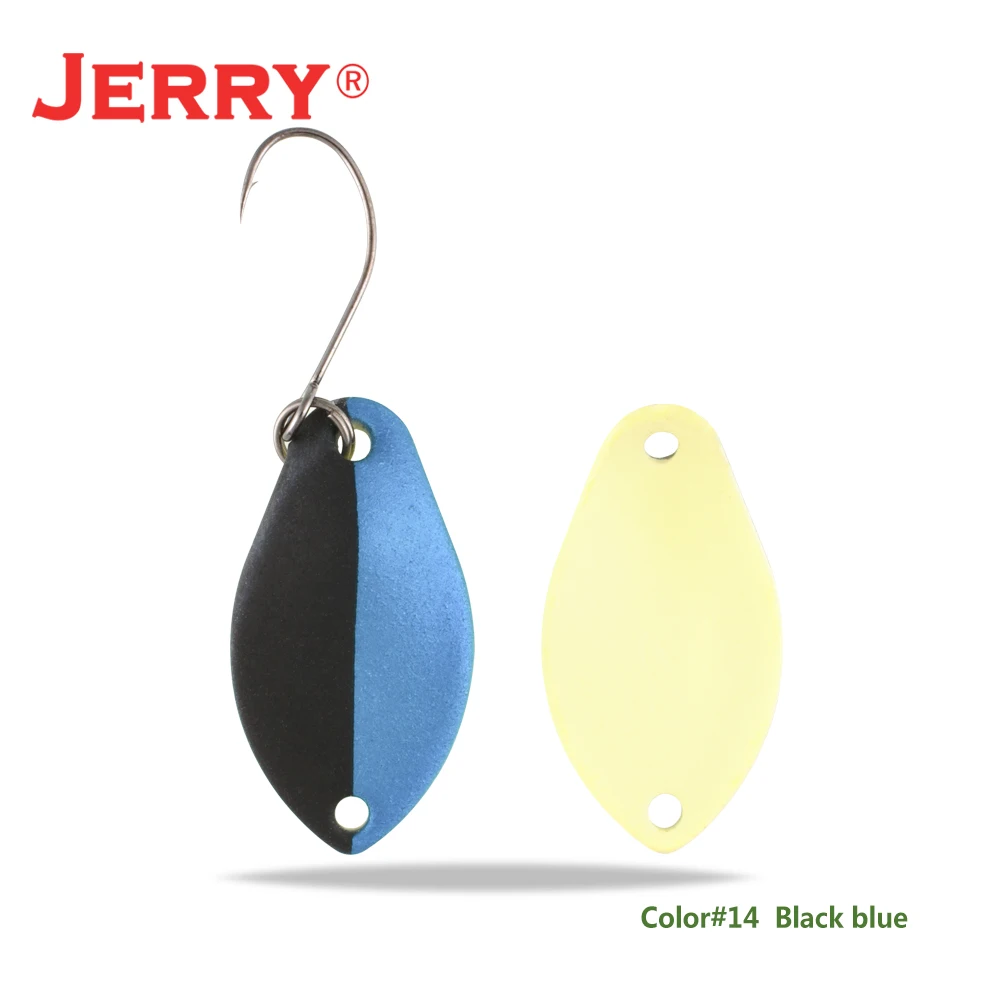 black blue Jerry 2 г 3 г микро форели ложки сверхлегкие латунные рыболовные ложки один крючок Пресноводные металлические приманки зона окуня для ловли щуки pesca - Цвет: black blue